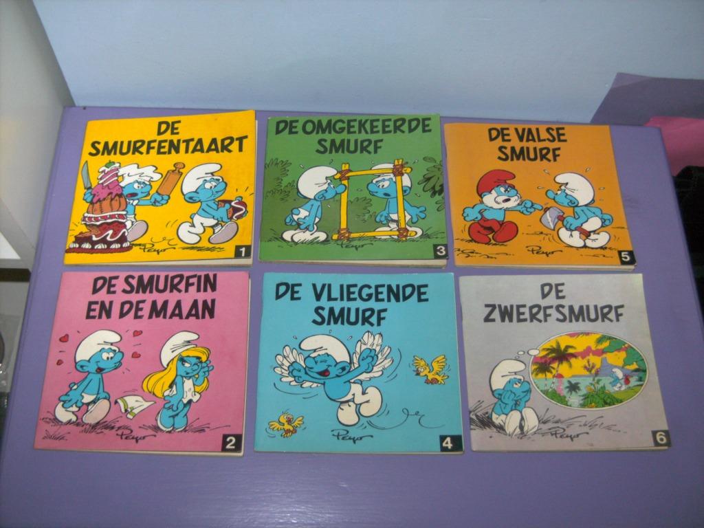 6 Vintage boekjes van de smurfen. (1982), Ophalen of Verzenden, Smurfen, Gebruikt, Boek of Spel