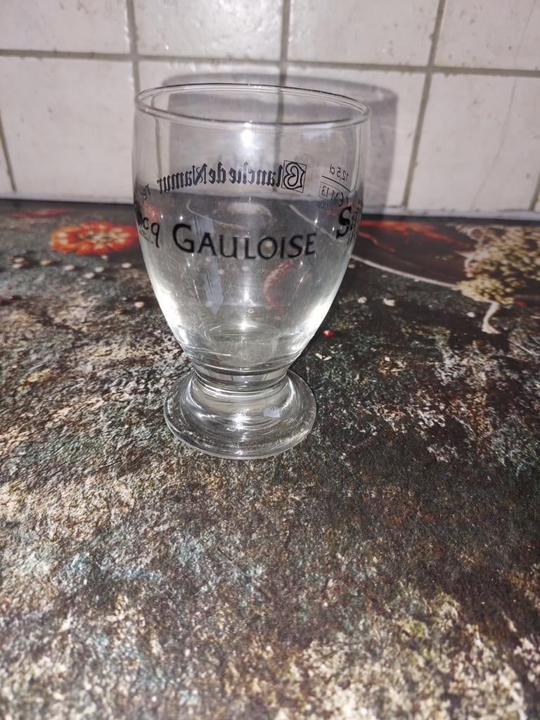Degustatie glaasje brouwerij gauloise /blanch de namur, Ophalen of Verzenden, Zo goed als nieuw, Bierglas