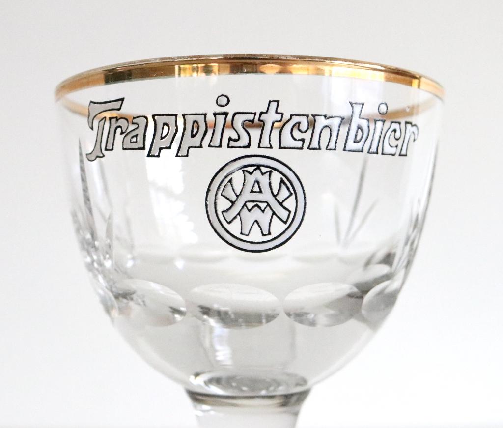 Geslepen émail Westmalle Emaille Trappistenbier bier glas, Ophalen of Verzenden, Zo goed als nieuw