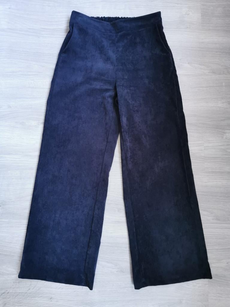 Velours broek blauw - maat 40, Vêtements | Femmes, Taille 38/40 (M), Enlèvement ou Envoi, Longs, Porté
