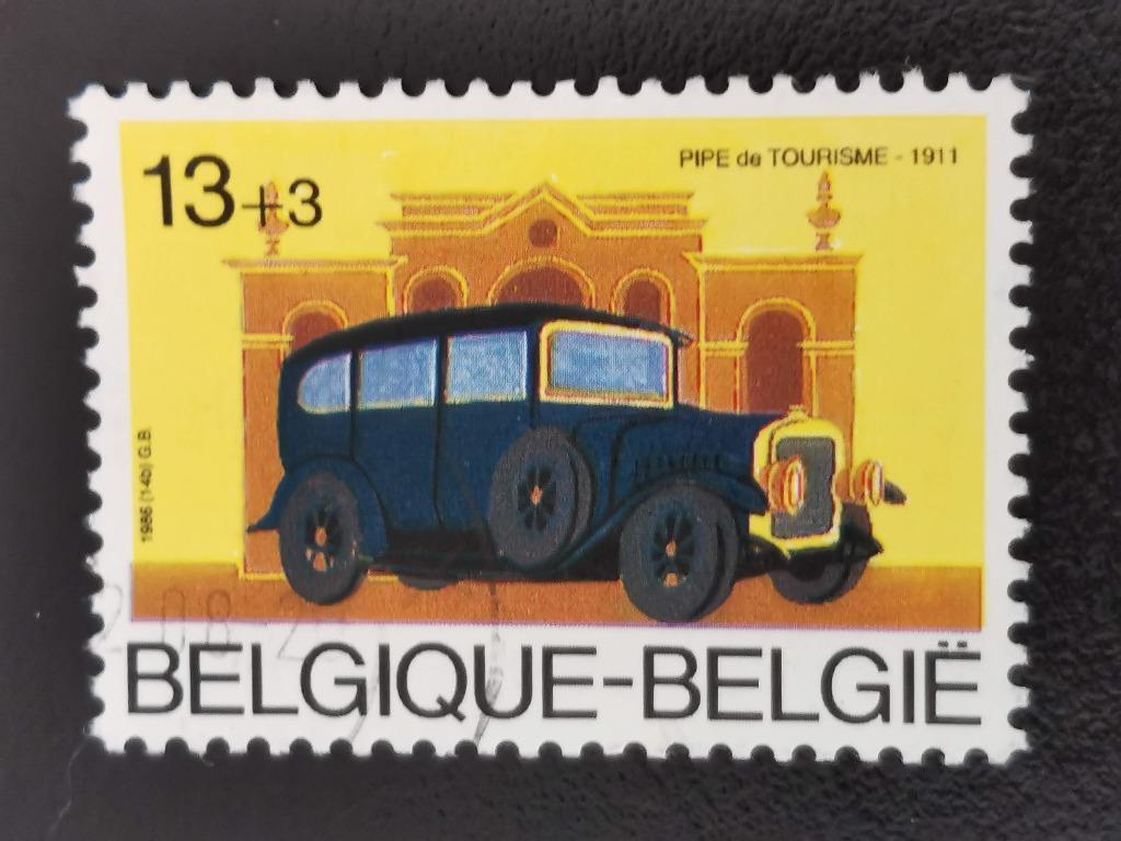 Belgie 1986 - oude Belgische automobielen - toeslagzegel, Ophalen of Verzenden, Gestempeld, Auto's