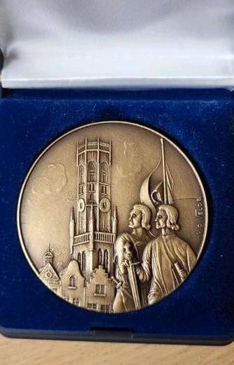 Medaille Stad Brugge 1955, Postzegels en Munten, Ophalen of Verzenden