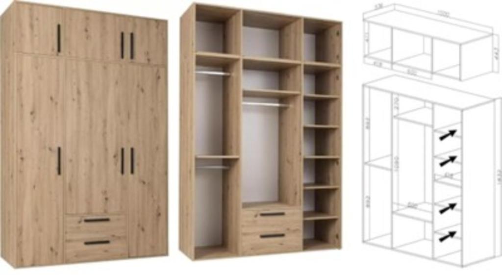 kleerkast, 200 cm of meer, 150 tot 200 cm, Nieuw, 50 tot 75 cm