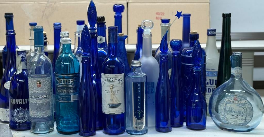 Superbe collection de bouteilles bleues, Enlèvement, Utilisé