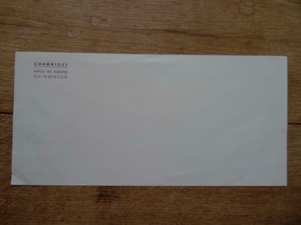 3 enveloppes Chambiges Duinbergen avenue des Alouettes, Enlèvement ou Envoi, 1940 à 1960, Non affranchie, Flandre Occidentale