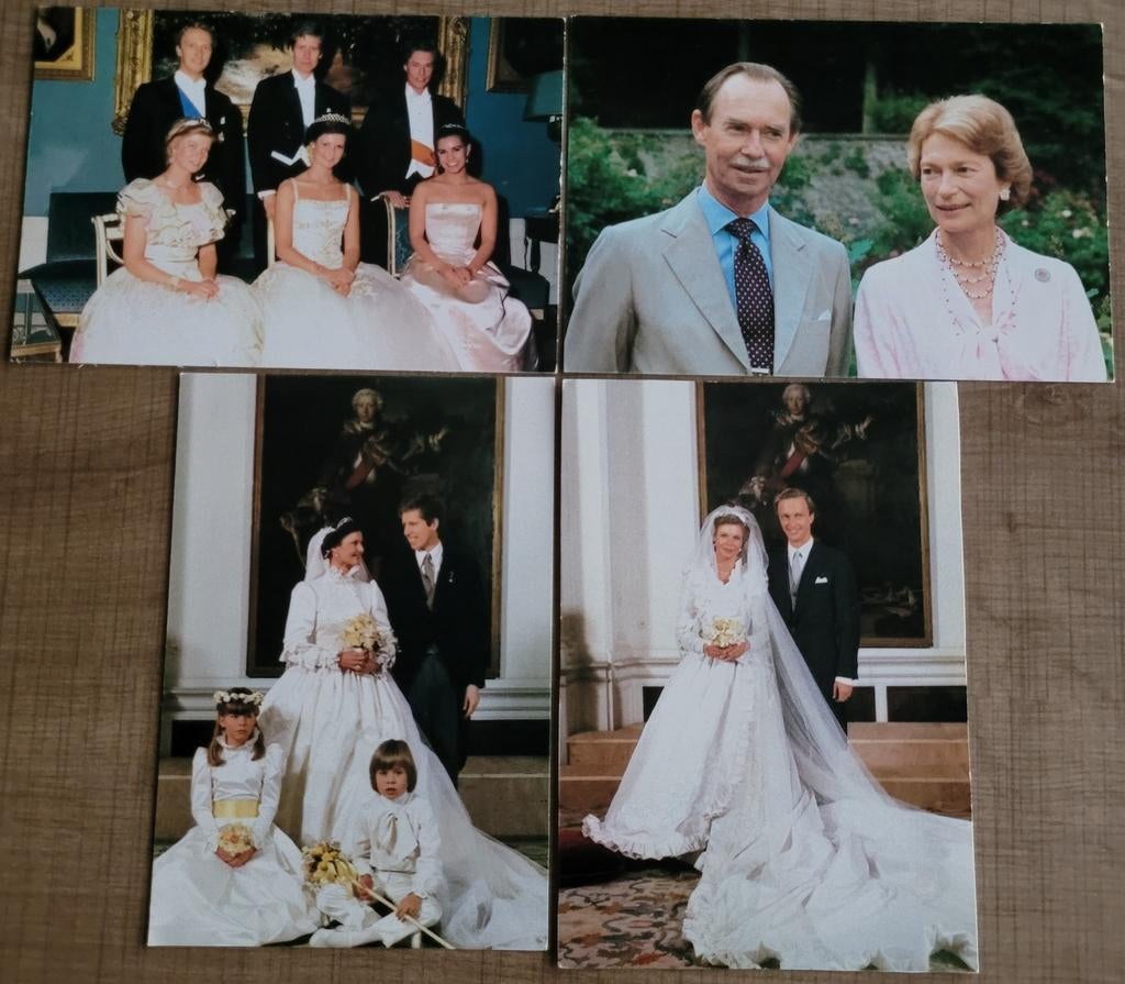 4 postkaarten: Koningshuis Luxemburg, Verzamelen, Koningshuis en Royalty, Ophalen of Verzenden, Zo goed als nieuw, Kaart, Foto of Prent