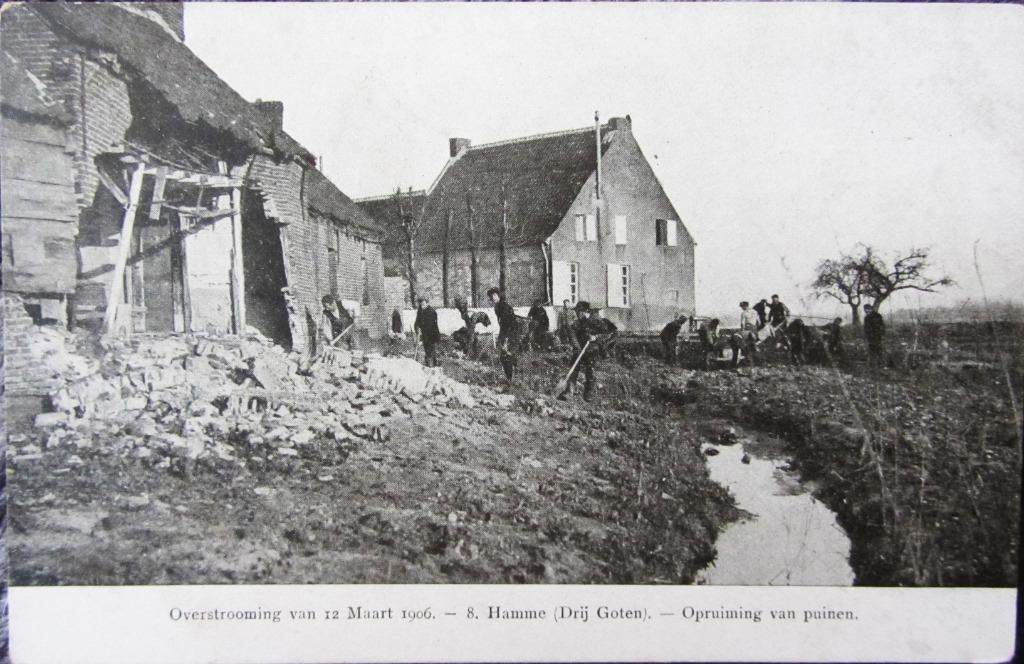 ZICHTKAART HAMME OVERSTROMING VAN 12 MAART 1906, Ophalen of Verzenden, Ongelopen, Stad of Dorp
