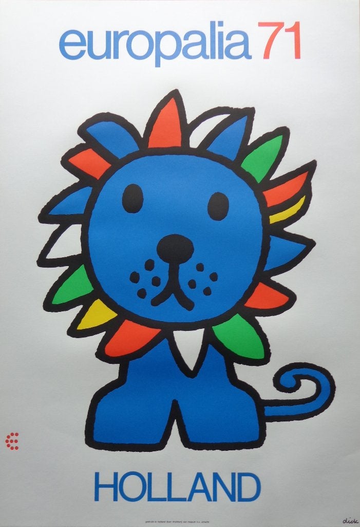 DICK BRUNA / EUROPALIA 71 HOLLAND / LITHO-AFFICHE / 65x45cm, Enlèvement ou Envoi
