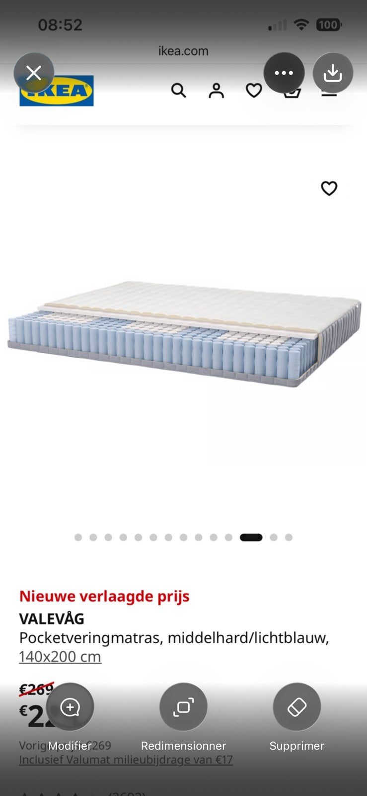 Matelas 140 sur 200, Maison & Meubles, Enlèvement, Comme neuf, Matelas