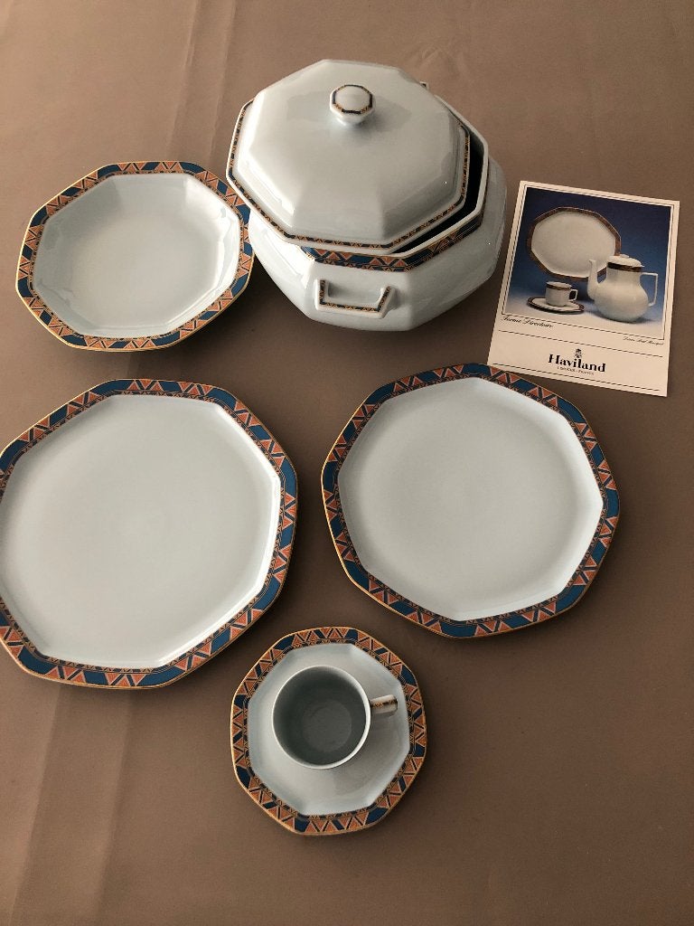 Eetservies Haviland porselein “Bal Masqué” - Celadon kleur, Enlèvement
