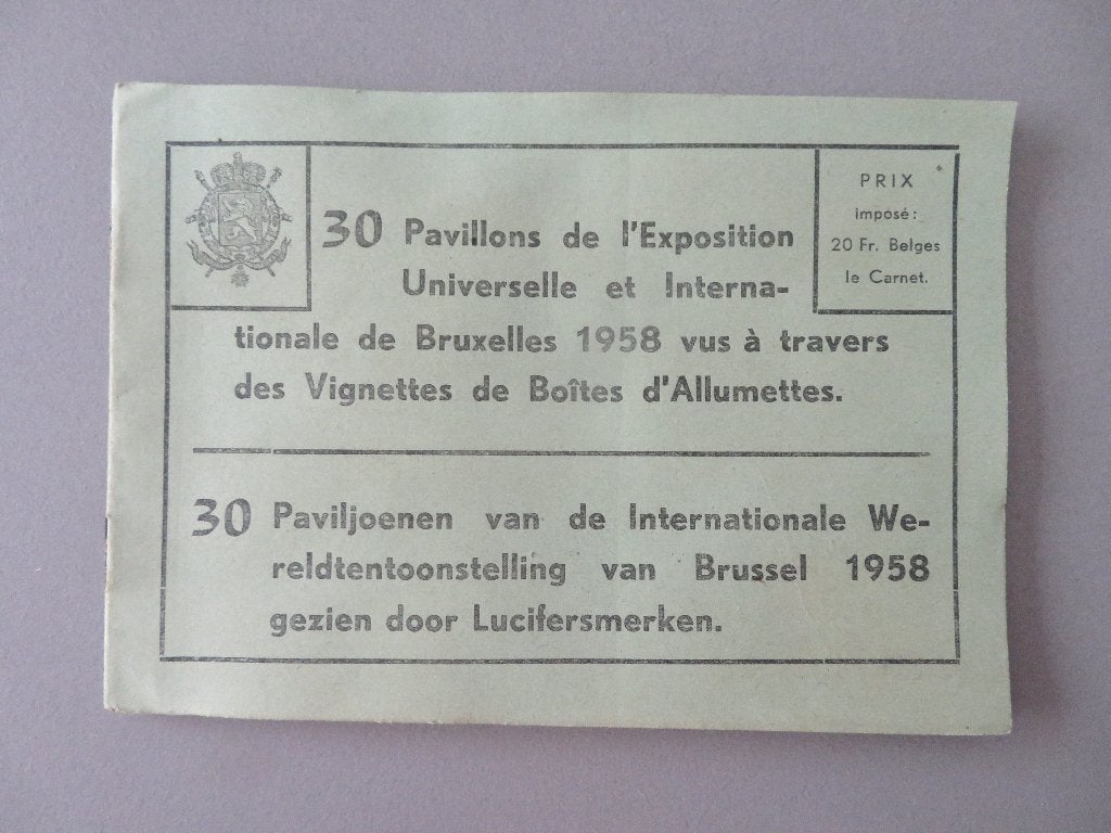Brussel EXPO 58 30 paviljoenen gezien door lucifer etiketten, Enlèvement ou Envoi, Autres types