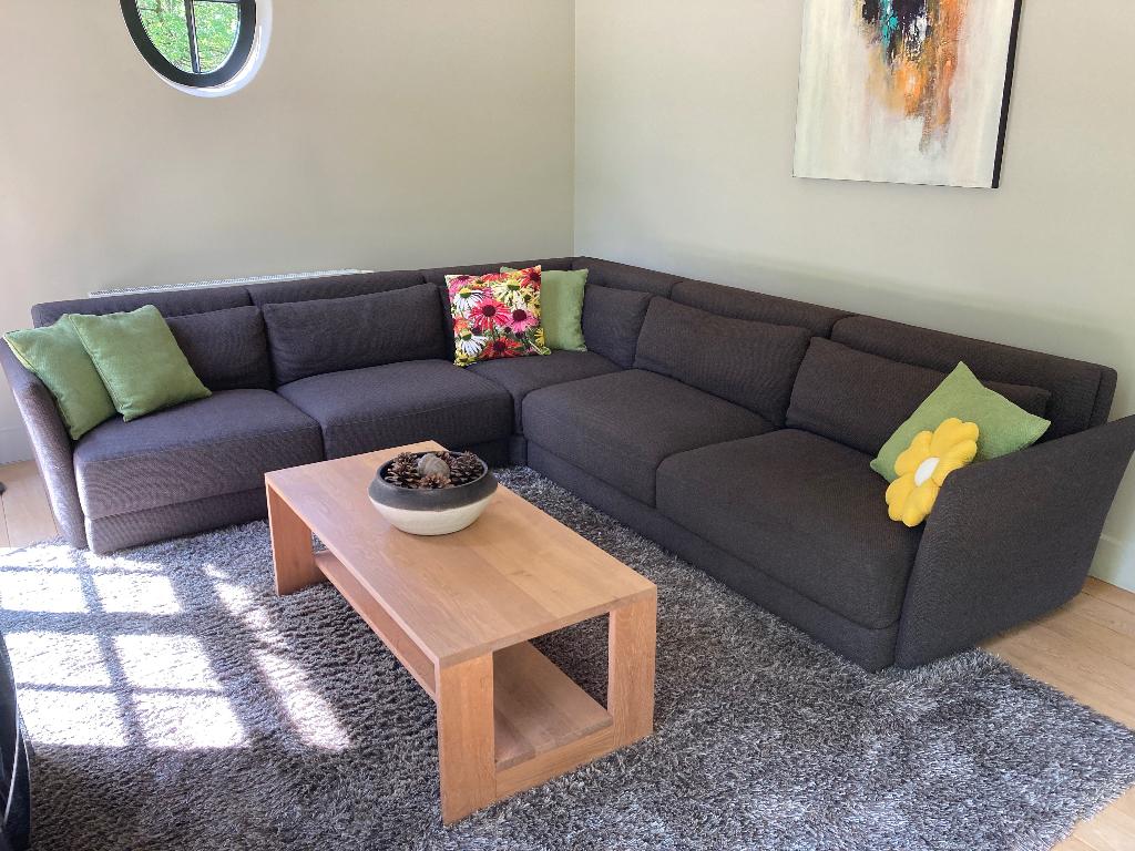 MODERN bruin HOEKSALON, Huis en Inrichting, Zetels | Complete zithoeken, Ophalen, Zo goed als nieuw, Stof, MODERN HOEKSALON