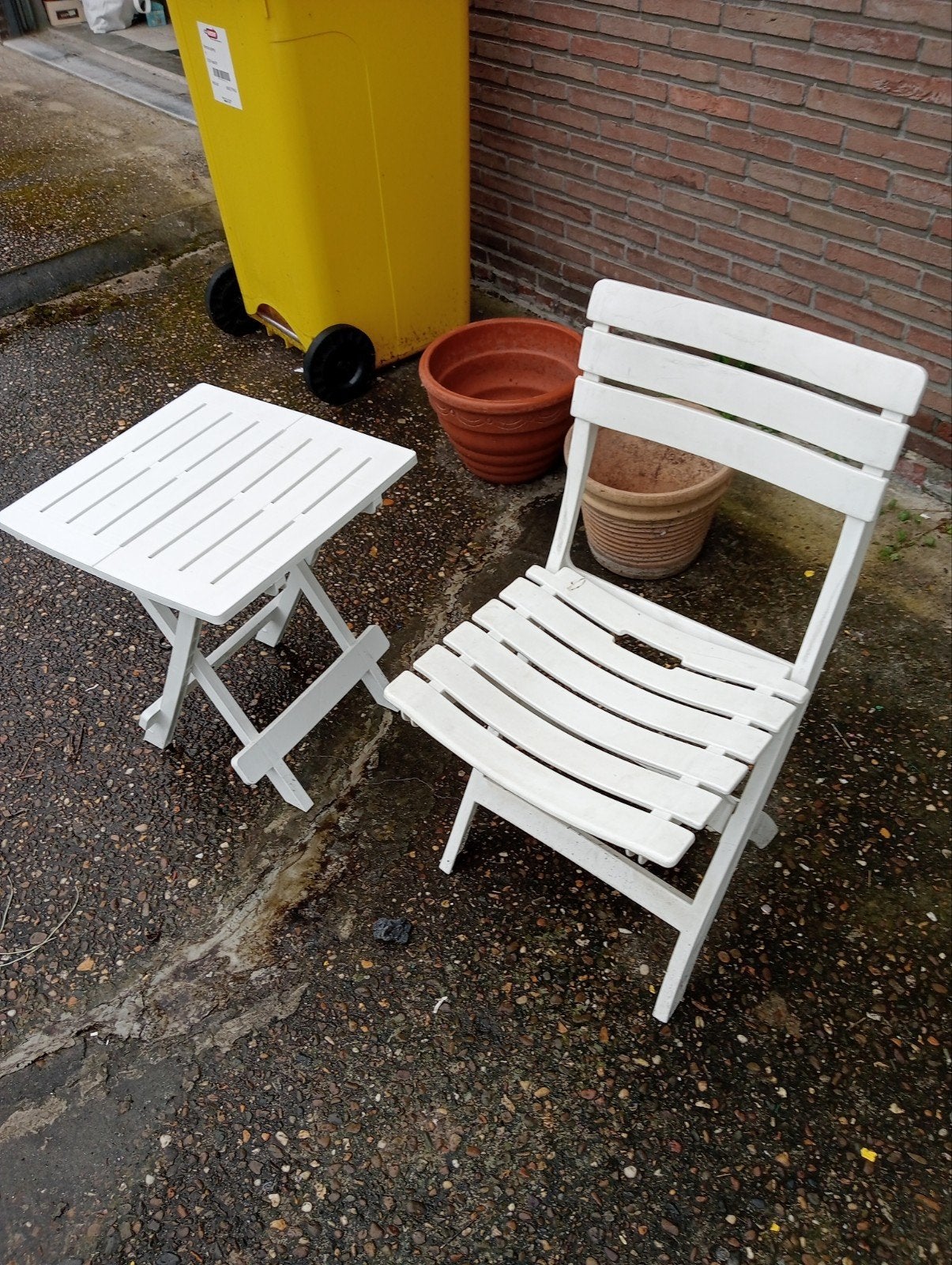 table de jardin pliable avec chaise, Enlèvement