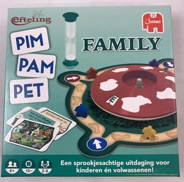 Jumbo Pim Pam Pet Family Efteling Spel compleet, Hobby en Vrije tijd, Gezelschapsspellen | Bordspellen, Zo goed als nieuw, Een of twee spelers