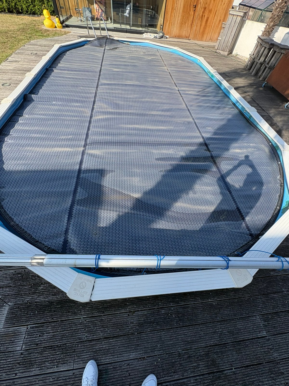 Zwembadzeil geobubble zwart, Tuin en Terras, Zwembaden, Ophalen, Zo goed als nieuw, Ovaal