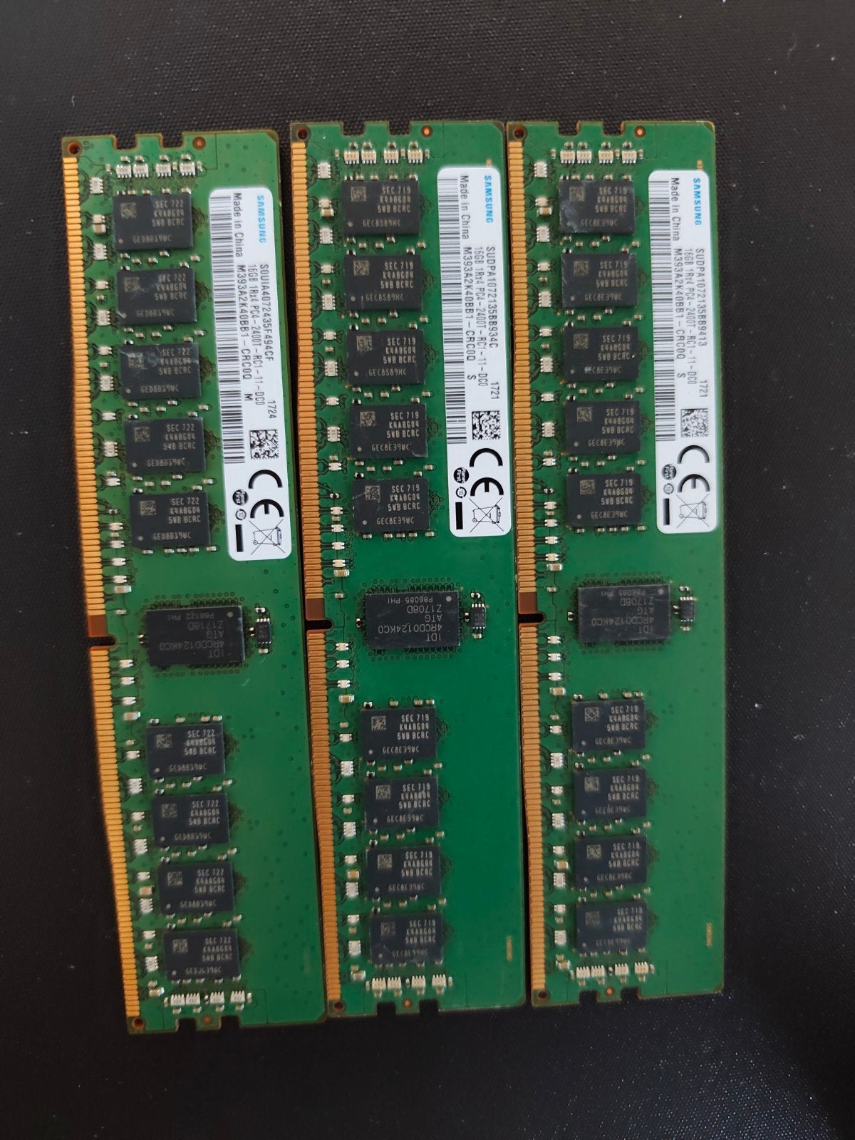 Samsung 16gb 1rx4 pc4 2400T, Informatique & Logiciels, Mémoire RAM, Enlèvement ou Envoi, Utilisé, DDR4, 16 GB