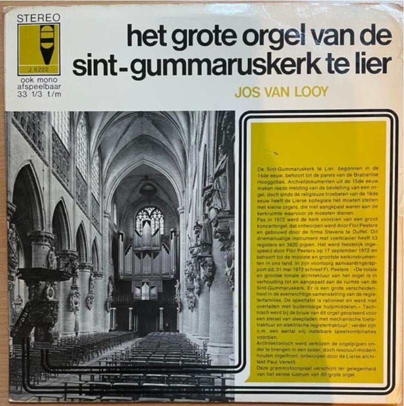 Jos Van Looy — Le grand orgue de l'église Saint-Gommaire, Enlèvement ou Envoi, LP