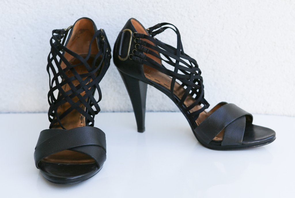 Prachtige zwarte leren schoenen 38, Kleding | Dames, Zwart, Nine West, Ophalen of Verzenden, Zo goed als nieuw