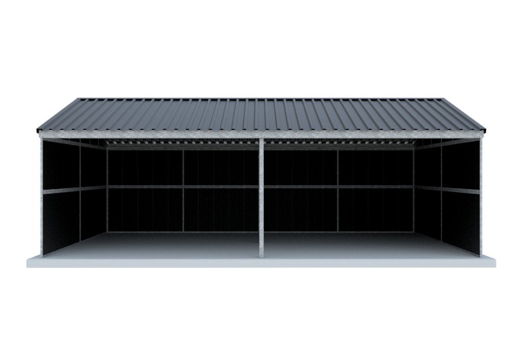 Onderhoudsvrije schuilstal 8 x 6m met zadeldak paarden, Animaux & Accessoires, Box & Pâturages, Mise à l'étable, 4 chevaux ou poneys ou plus