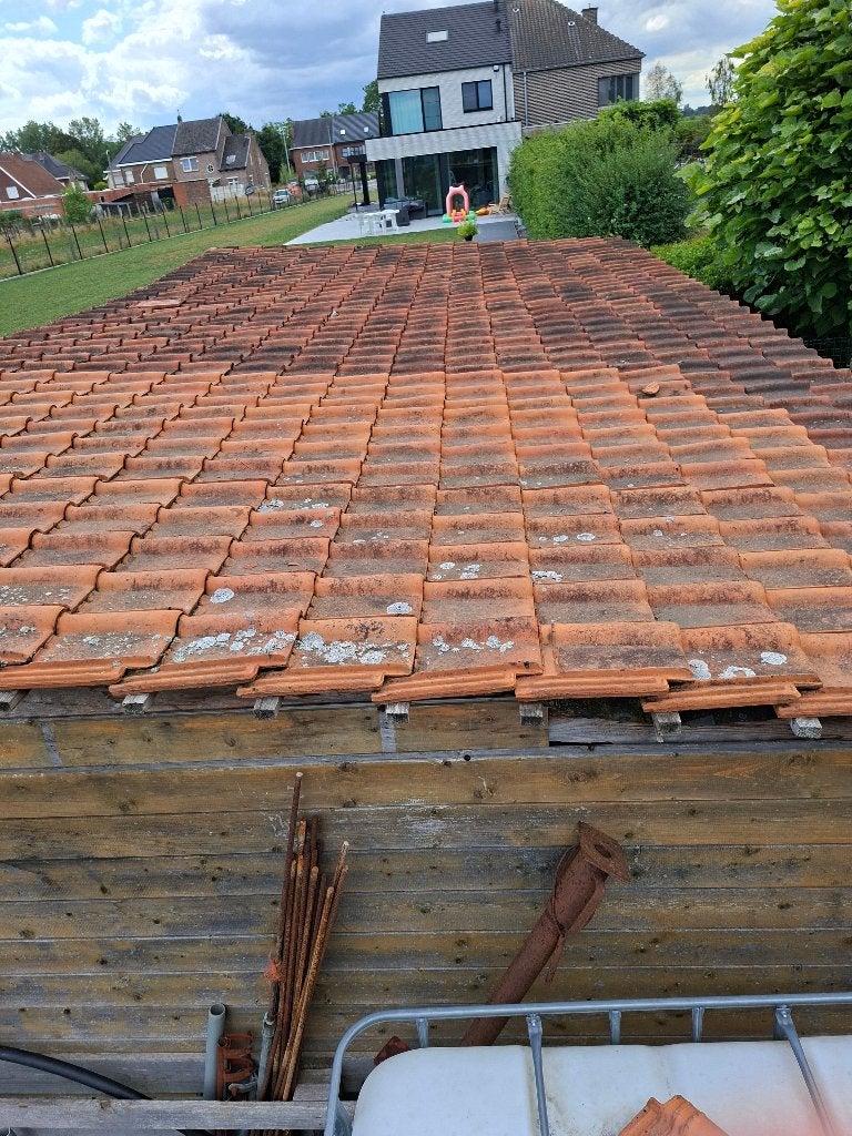 21m² Dakpannen, Doe-het-zelf en Bouw, Dakpannen en Dakbedekking, Ophalen, Gebruikt, Steen of Klei, 15 m² of meer