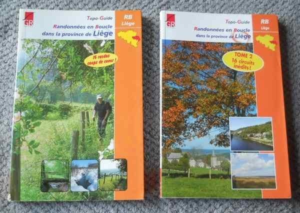 Randonnées en boucle dans la province de Liège (2 tomes), Enlèvement ou Envoi, Utilisé, Benelux, Guide de balades à vélo ou à pied