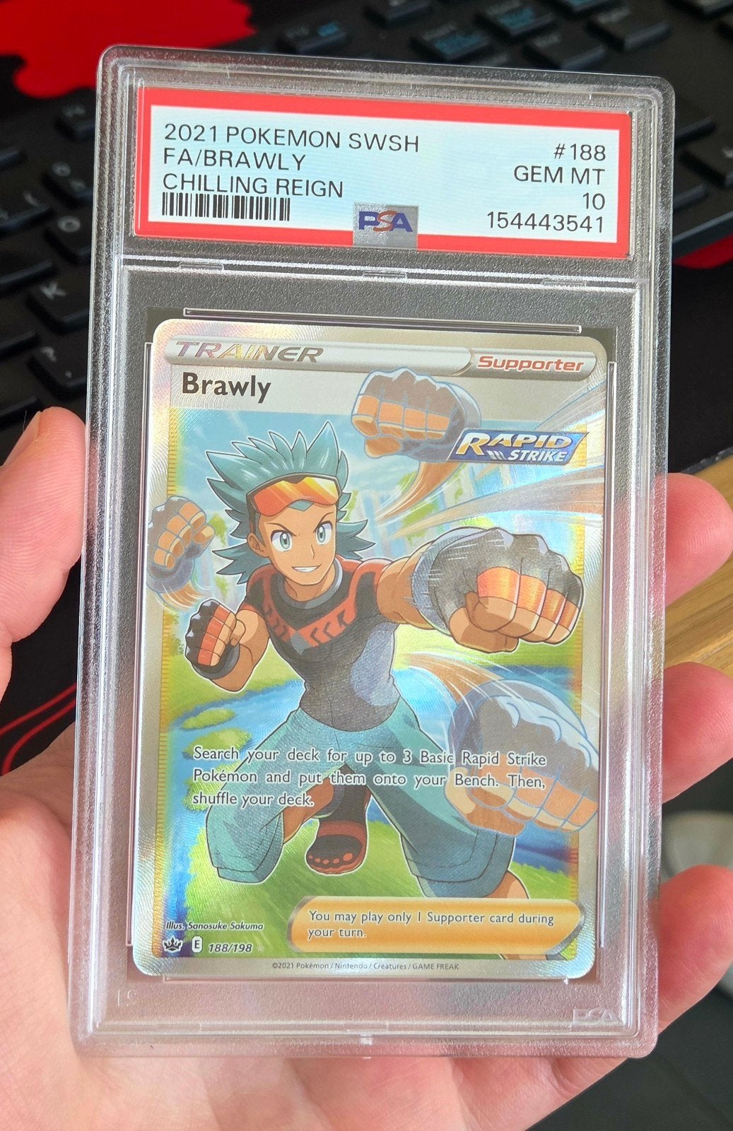 Pokémon - Brawly #188 - PSA 10, Hobby en Vrije tijd, Verzamelkaartspellen | Pokémon, Ophalen of Verzenden, Nieuw, Losse kaart