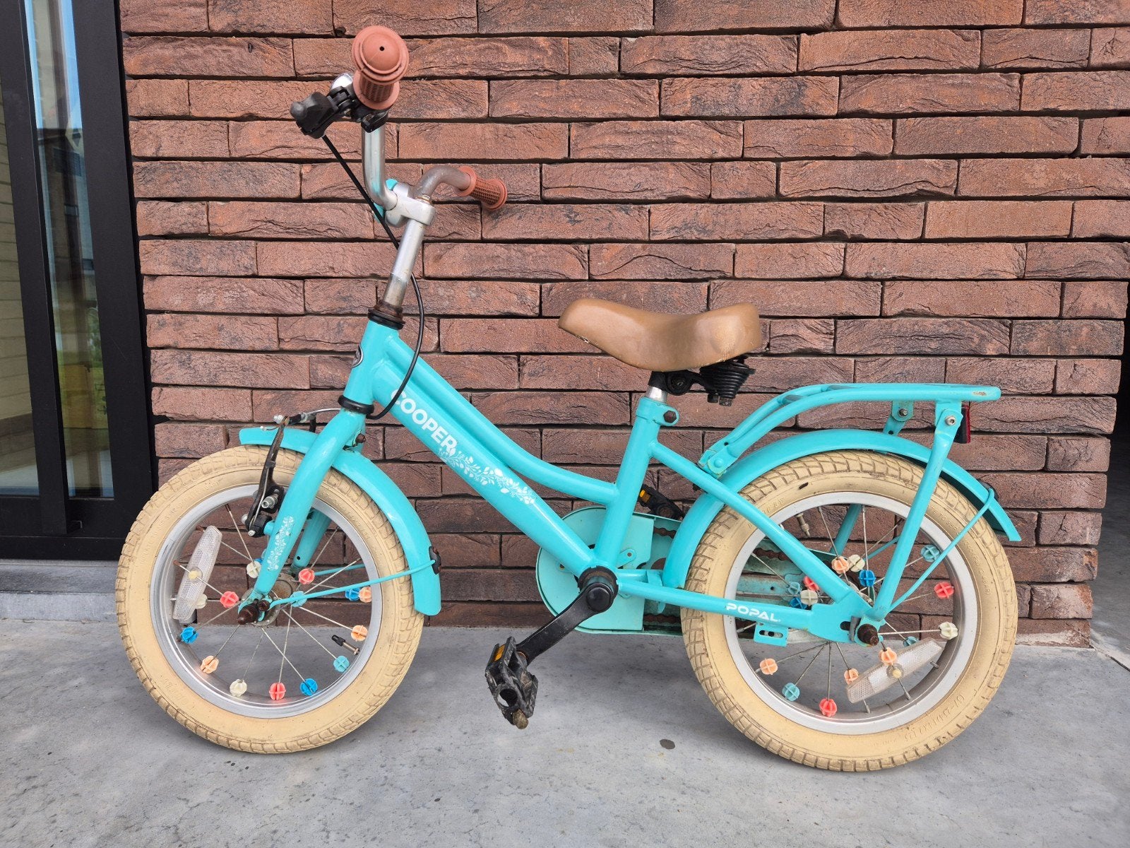 Cooper fietsje met toebehoren 14 inch, Fietsen en Brommers, Ophalen, Gebruikt, Terugtraprem, Minder dan 16 inch
