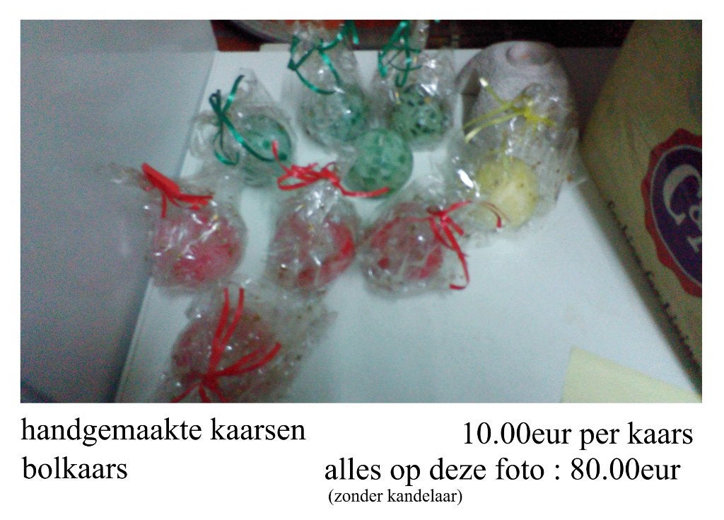 handgemaakte kaarsen moederdag verjaardag bol bal valentijn, Ophalen of Verzenden, Nieuw
