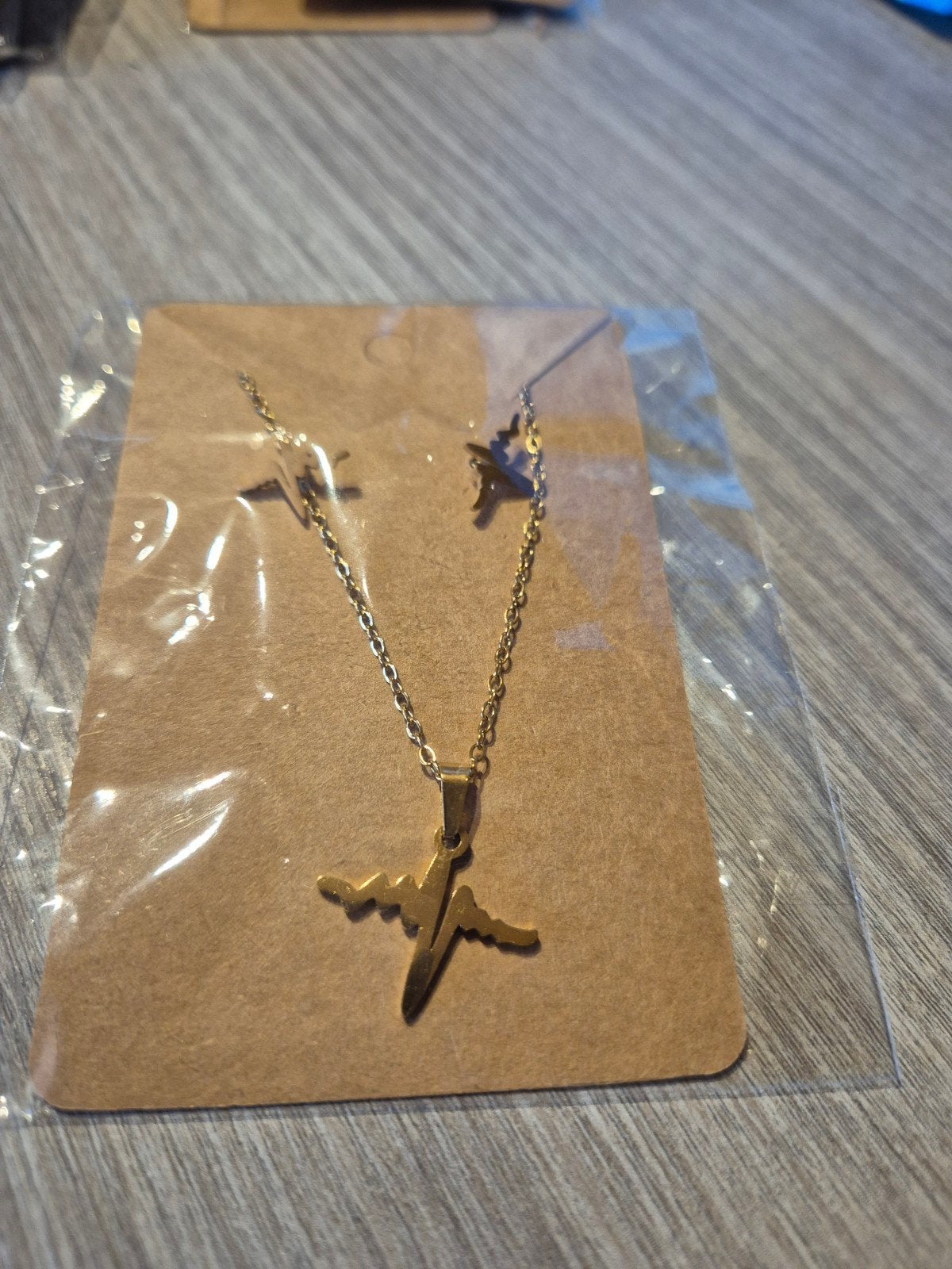 Oorbellen met bijpassende ketting, Envoi, Or, Or