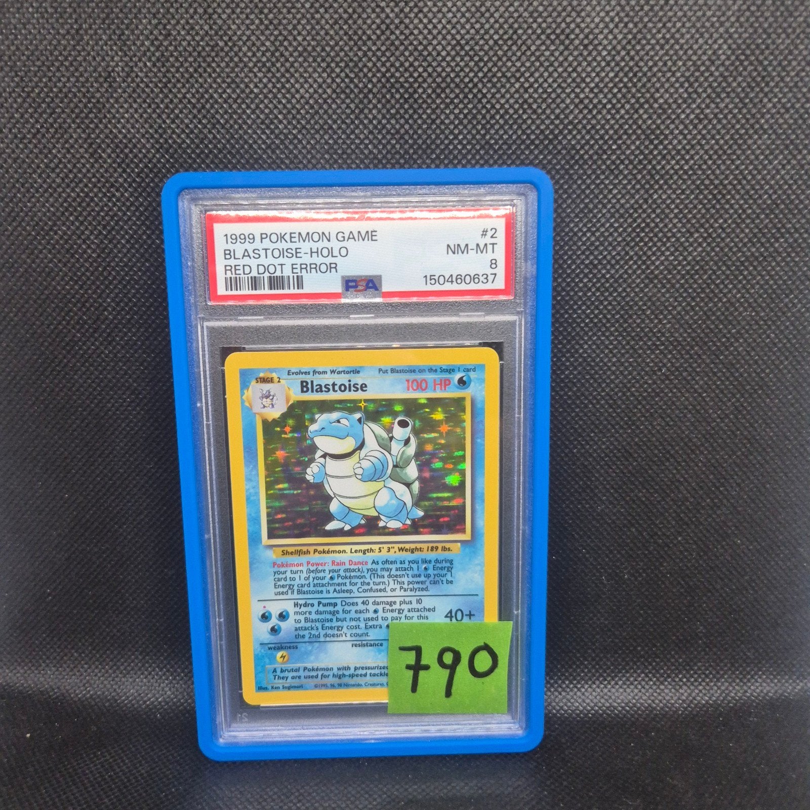Blastoise Holo Red Dot Error Base Set PSA 8, Hobby en Vrije tijd, Ophalen of Verzenden