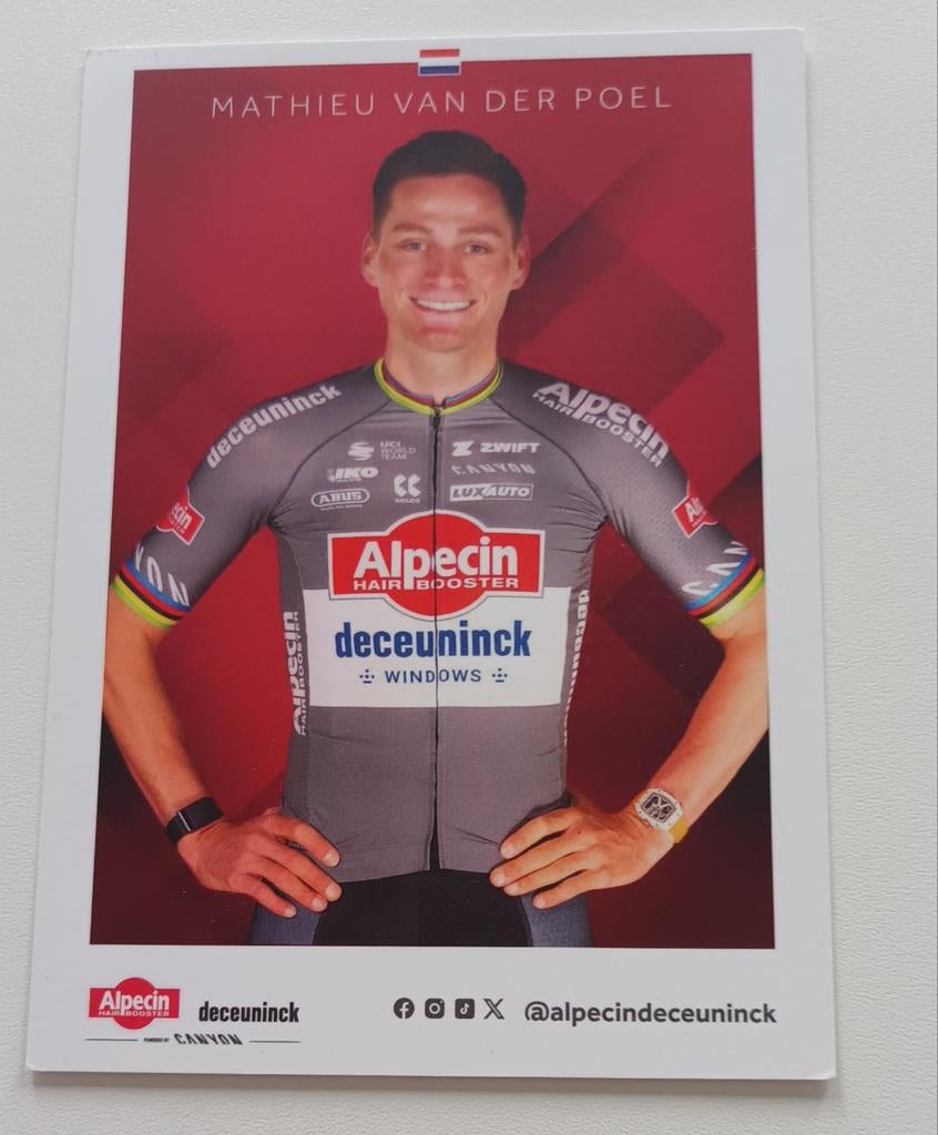 Mathieu Van Der Poel, fotokaart, Verzamelen, Ophalen of Verzenden