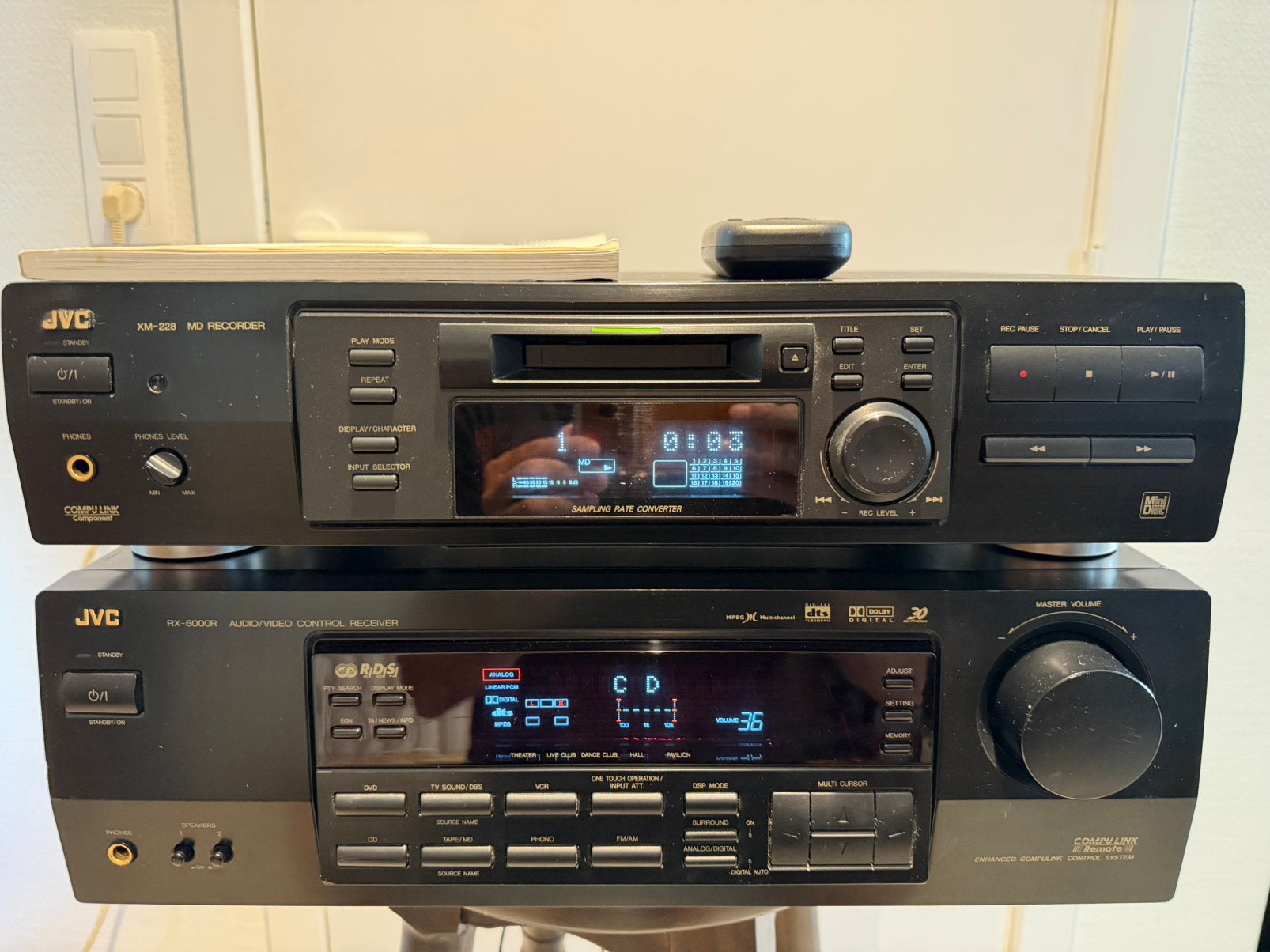 JVC XM-228 MiniDisc Recorder – Incl. RX-6000R Receiver, Audio, Tv en Foto, Stereoketens, Ophalen of Verzenden, Zo goed als nieuw