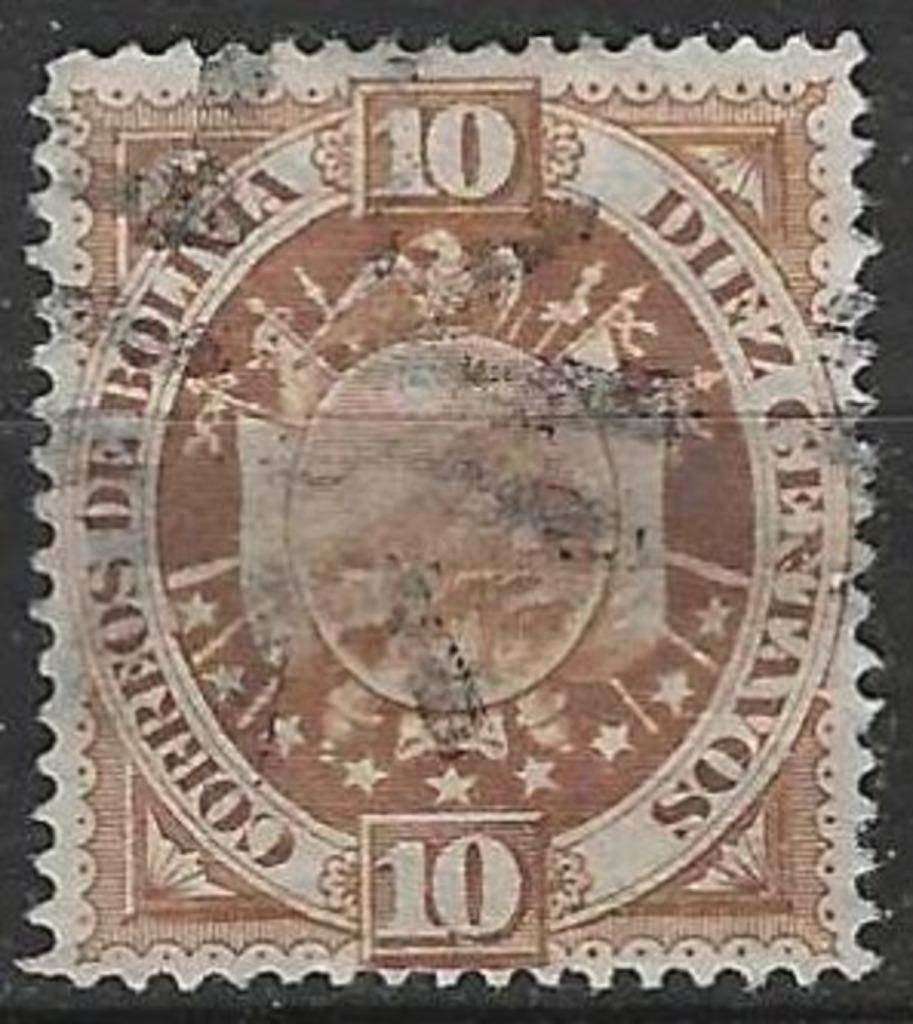 Bolivia 1894 - Yvert 42 - Wapenschild - Negen sterren (ST), Verzenden, Gestempeld