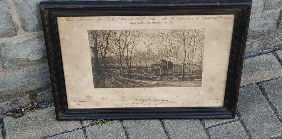 Gravure chemin signe Victor dieu, Enlèvement ou Envoi, Gravure