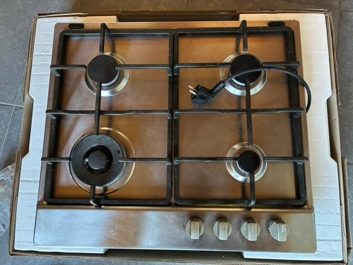 RVS gasfornuis Whirlpool zowel aardgas als propaan., Ophalen, Zo goed als nieuw, Gas