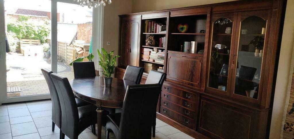 Complete eetkamer: Wandkast + tafel + kastje, Huis en Inrichting, Complete eetkamers, Ophalen