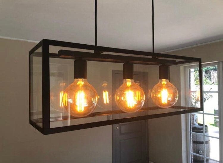 Hanglamp Eglo + 3 led lampen vintage bol Philips, Ophalen, Zo goed als nieuw