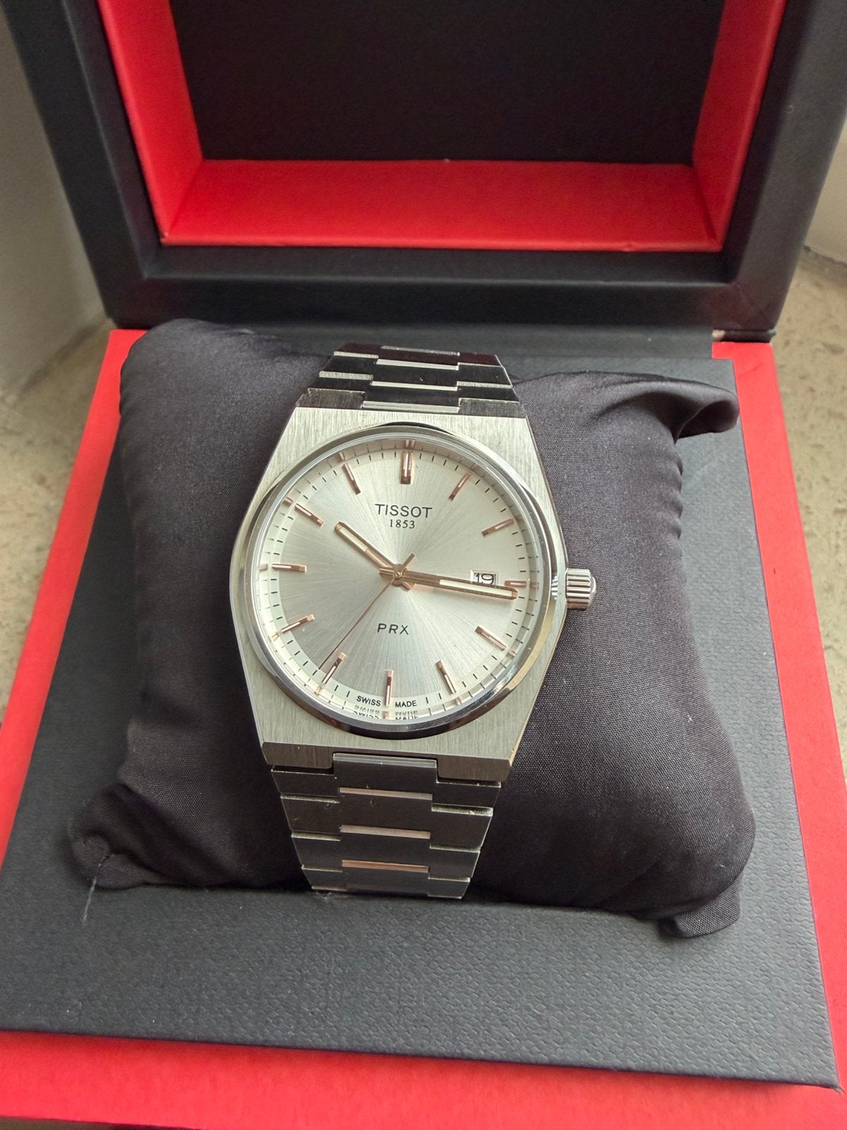Tissot PRX 40mm quartz zilver, Handtassen en Accessoires, Horloges | Heren, Verzenden, Nieuw, Zilver