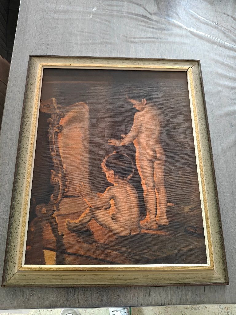Reproductie schilderij after the bath, Antiquités & Art, Portrait ou Personnes, Enlèvement, Impression, Encadré
