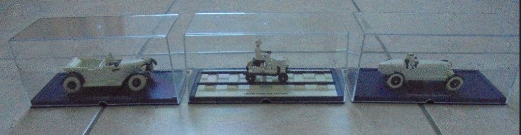 Setje van 3 witte Kuifje auto's , gewoon om uit te stallen, Verzamelen, Stripfiguren, Zo goed als nieuw, Overige typen, Kuifje