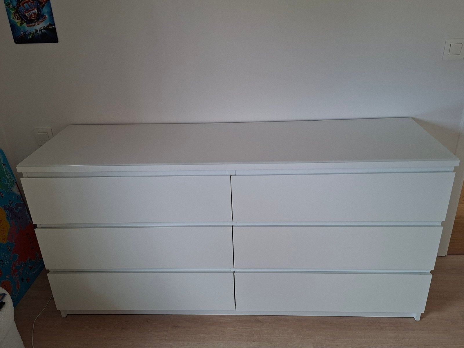 commode Ikea MALM Blanc 6 tiroirs, Maison & Meubles, Enlèvement, Verre