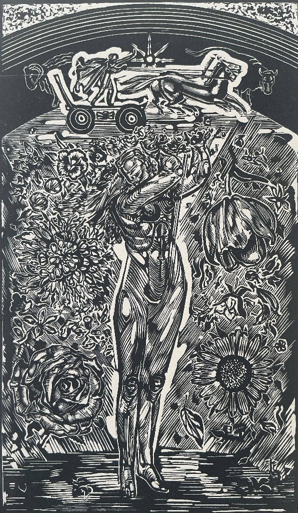 Houtsnede Jos Hendrickx (1906-1971), Ophalen, Houtsnede