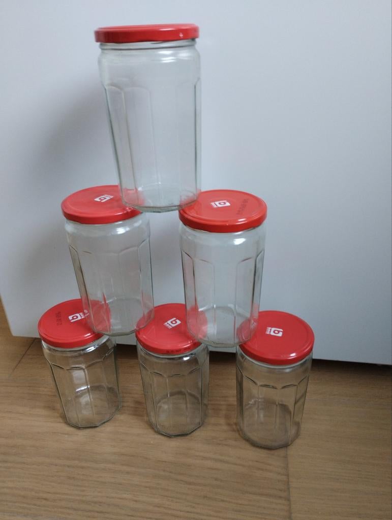 6 glazen potten van 750 gr, Ophalen