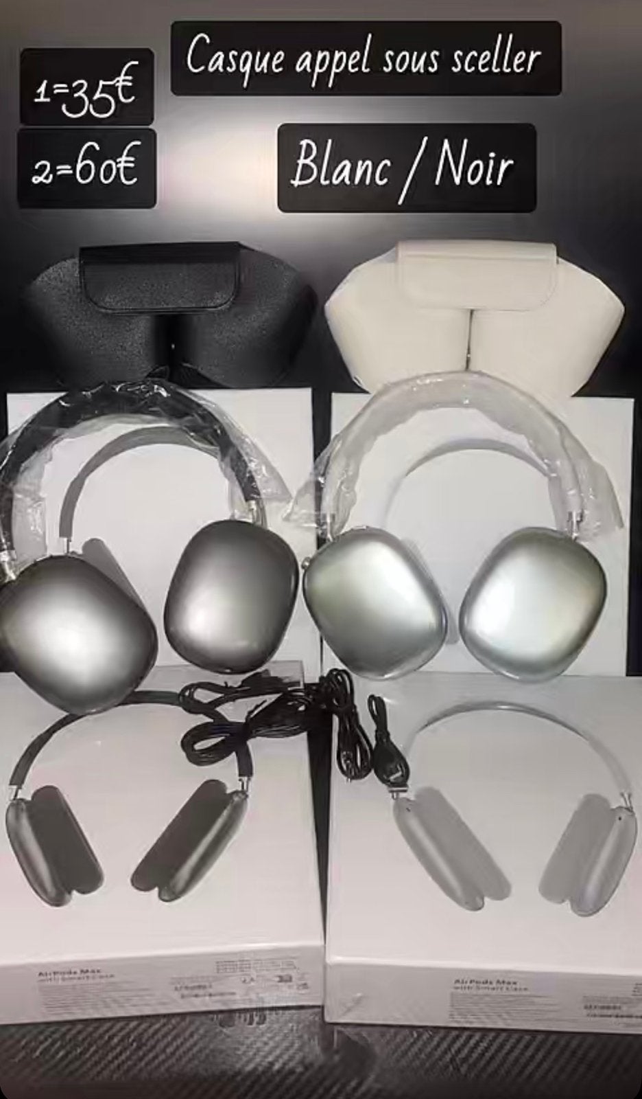 Casque apple noir et gris, TV, Hi-fi & Vidéo, Casques audio, Enlèvement ou Envoi, Comme neuf, Gris, Apple