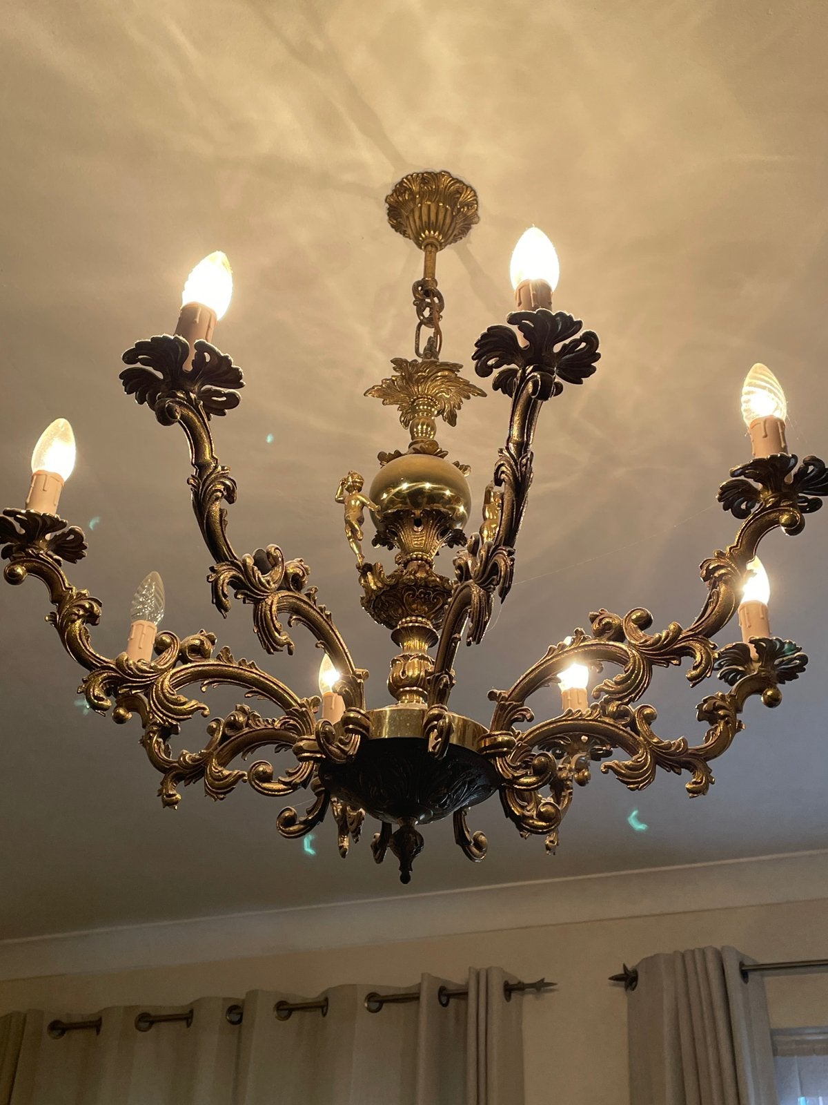 Luchters, Huis en Inrichting, Lampen | Kroonluchters, Ophalen, Gebruikt, Metaal, E14 (klein)