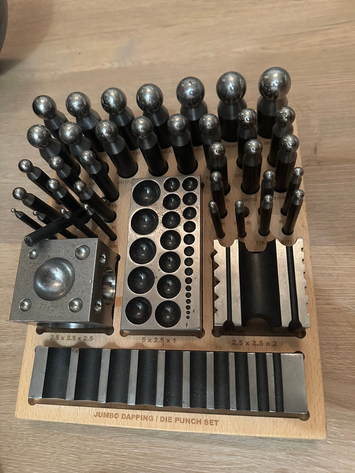 Jumbo Dapping Set / Doming Block & Punch Set – compleet, Ophalen, Gebruikt