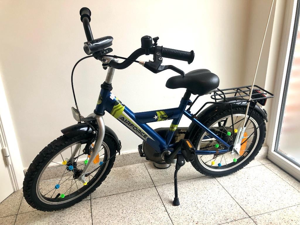 Fiets 16 inch AIRFORCE blauw / groen, Ophalen, Gebruikt, Terugtraprem, 16 tot 20 inch