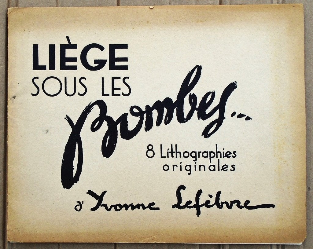 "Liège sous les bombes" : 8 lithographies originales - 1945, Enlèvement ou Envoi, Autres, Objet d'art