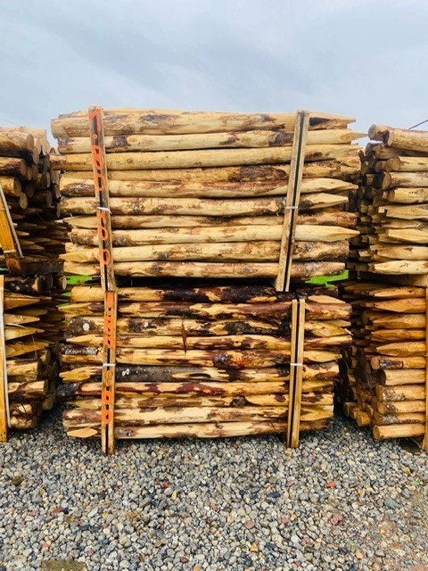 Kastanje palen gepunt en ontschorst., Ophalen of Verzenden, Hout