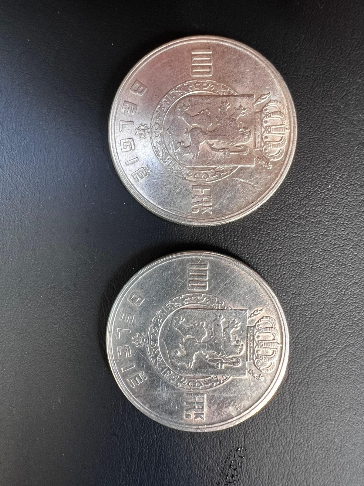 2 pieces de 100 francs Belge, Timbres & Monnaies, Enlèvement, Belgique, Monnaie en vrac, Argent